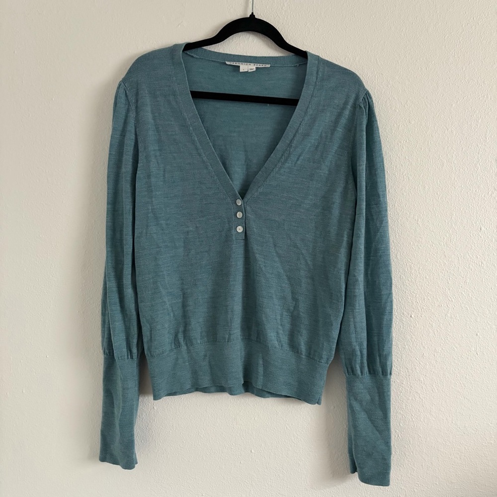 Veronica Beard Inez Henley Pullover Sweater